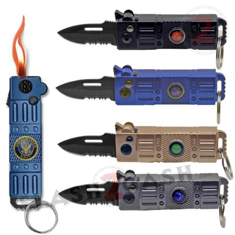 Mini Automatic Knife w/ Lighter Cali Legal Military Switchblade - 4 colors Knife-Auto - Tophatter Daily Deals