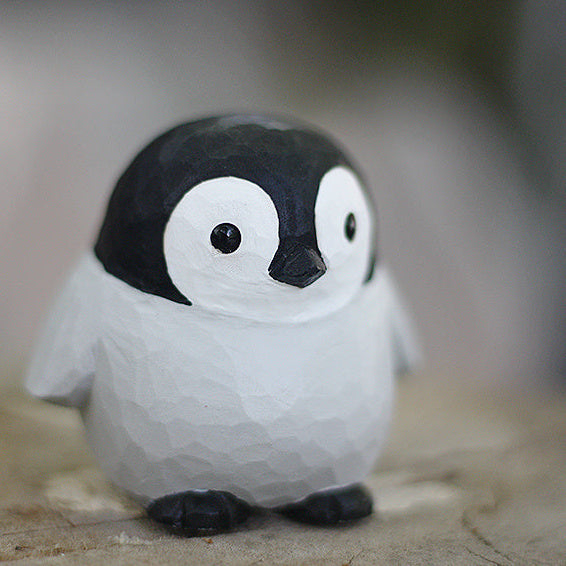 Mini Penguin Wood Carved Ornament Ornament - Tophatter Daily Deals