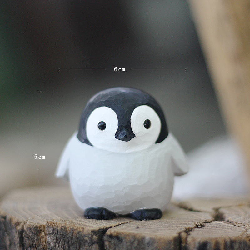 Mini Penguin Wood Carved Ornament Ornament - Tophatter Daily Deals