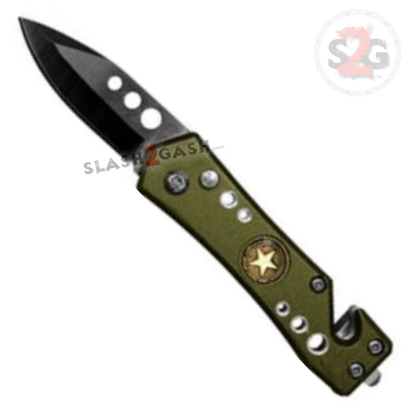 Mini Rescue Auto Knife Cali Legal Armed Forces Switchblade - 4 colors Army Knife-Auto - Tophatter Daily Deals