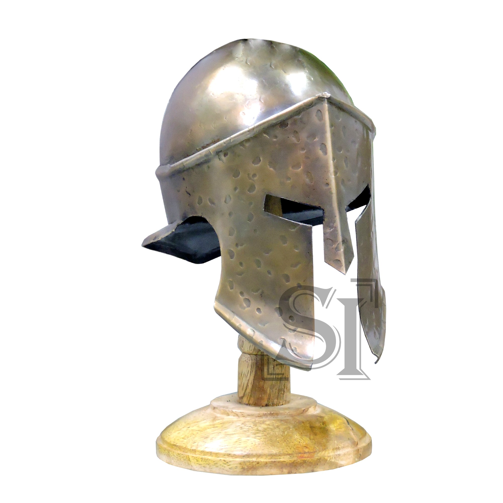 Mini Spartan King Helmet Roman Greek Helm With Stand - Tophatter's Guns'N'Weapons Store Collectible Weapons - Tophatter Daily Deals