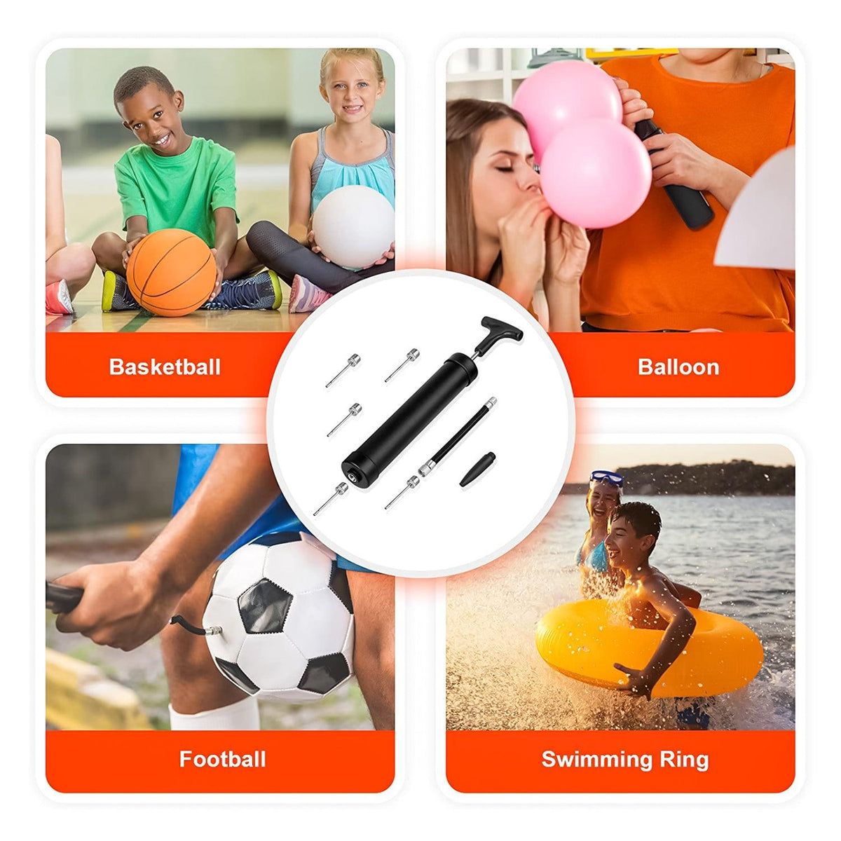T-Handle Pumper - BLACK Sports Ball Pump Tyre Football T-Handle Pumper Air Mini Bicycle Inflating Cycling - Tophatter Daily Deals