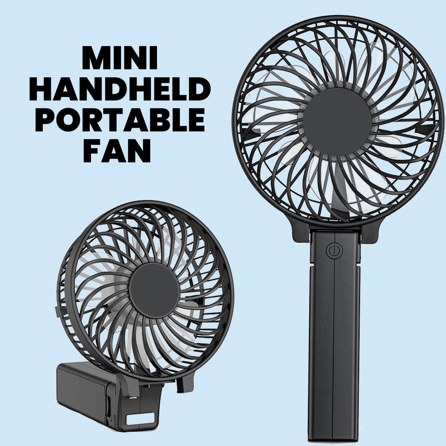 Portable Rechargeable Fan - Mini Hand-held Fan Folding Desk Fan Cooler Cooling USB Rechargeable Fan Black Apparel & Accessories - Tophatter Daily Deals