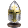 Miniature Brass Crusader Great Helmet Display Collectible With Stand Collectible Weapons - Tophatter Daily Deals