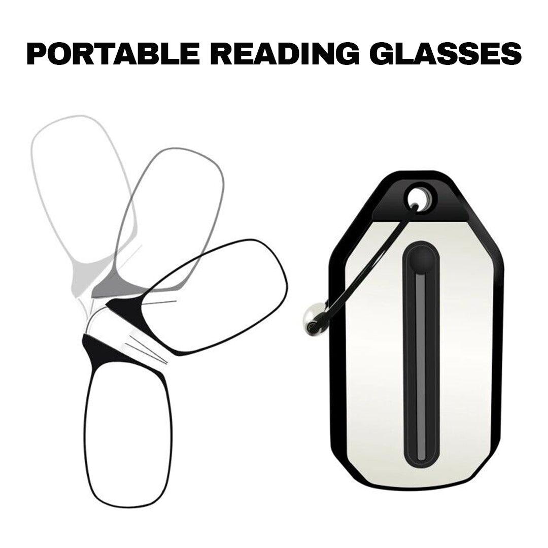 Nose Clip Glasses - Portable Reading Glasses Rimless Wallet Key Chain Magnifying Apparel & Accessories - Tophatter Daily Deals