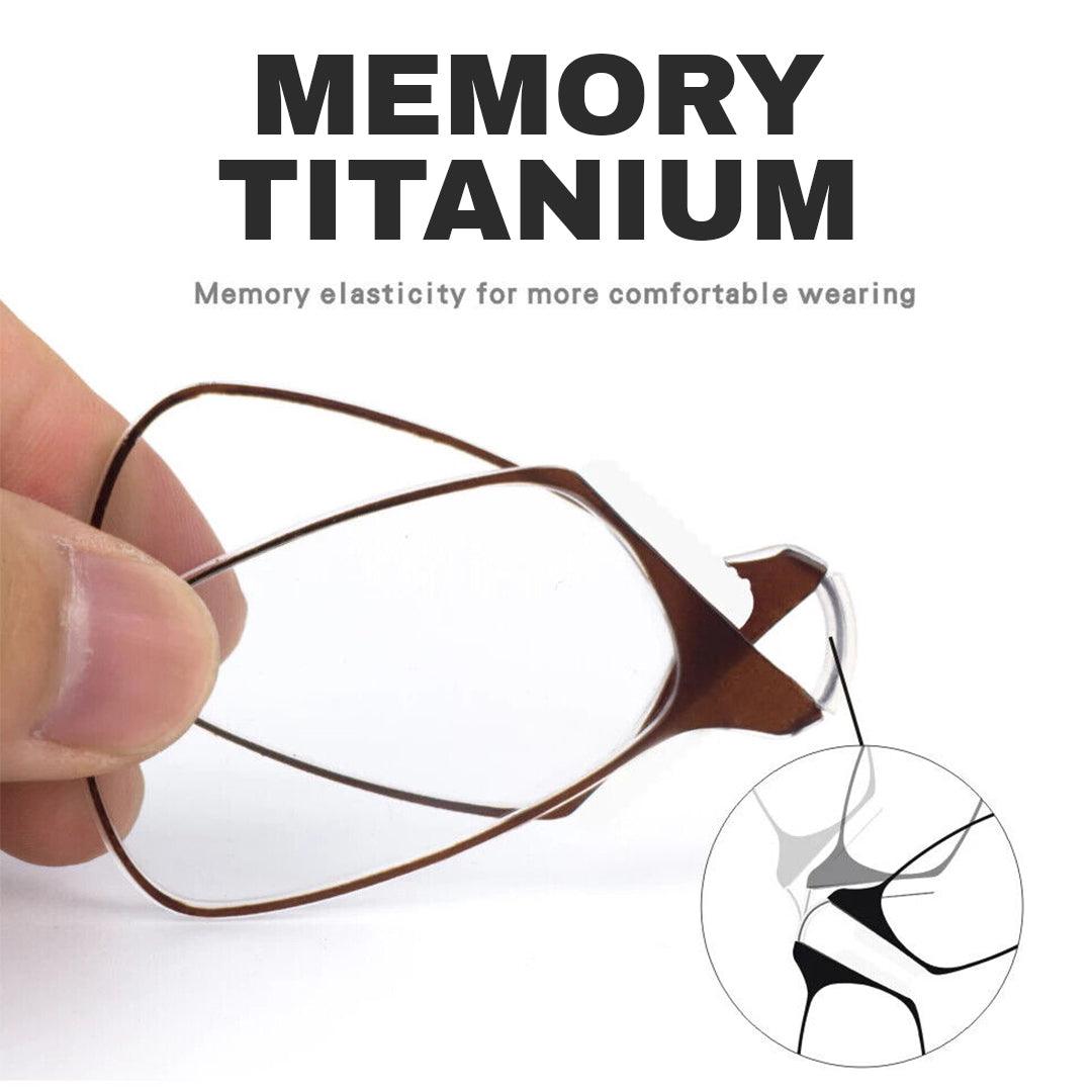 Nose Clip Glasses - Portable Reading Glasses Rimless Wallet Key Chain Magnifying Apparel & Accessories - Tophatter Daily Deals