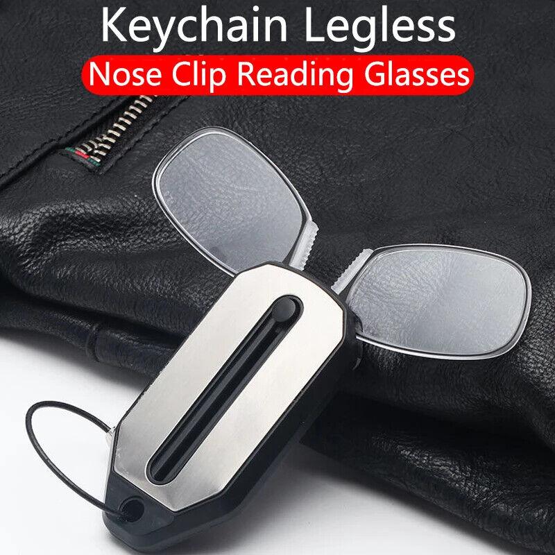 Nose Clip Glasses - Portable Reading Glasses Rimless Wallet Key Chain Magnifying Apparel & Accessories - Tophatter Daily Deals