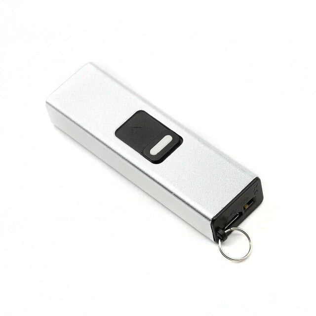 Mini Self-Defense Stun Gun Flashlight on Keychain Silver - Tophatter Daily Deals