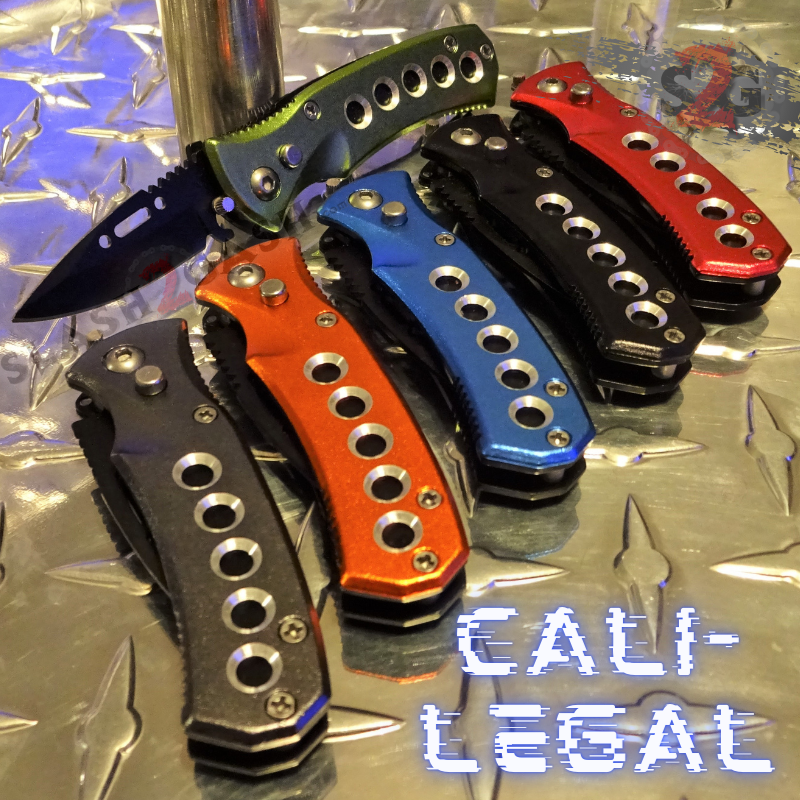 Mini Automatic Knife Cali Legal Switchblade w/ Safety - Asst. colors Knife-Auto - Tophatter Daily Deals