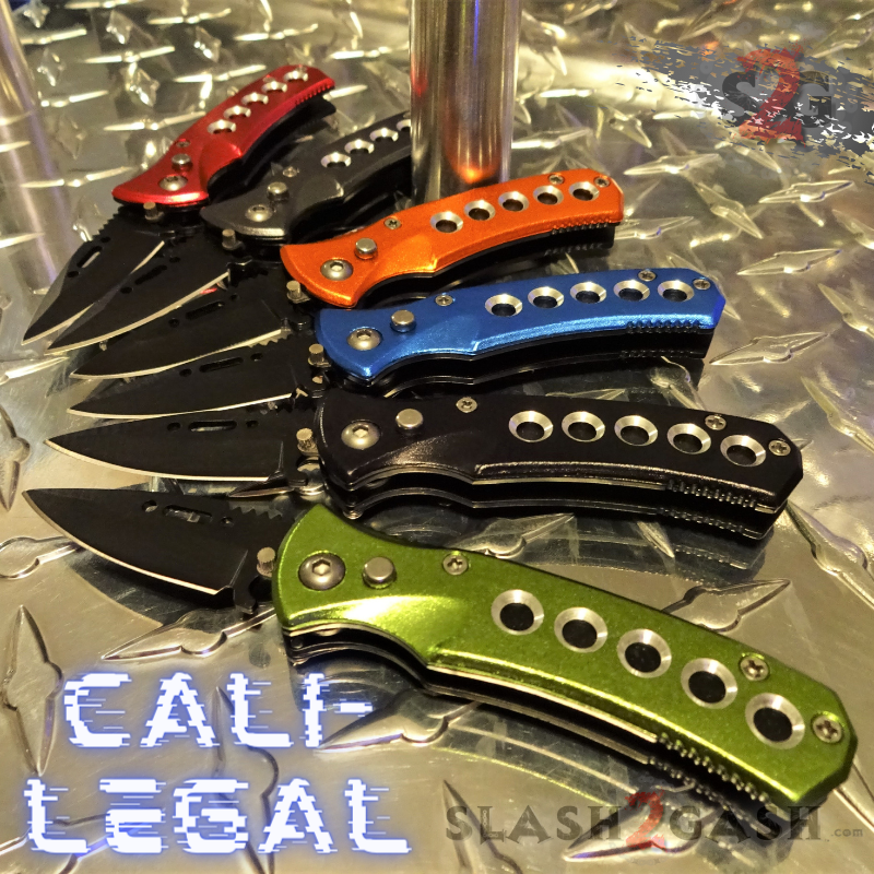 Mini Automatic Knife Cali Legal Switchblade w/ Safety - Asst. colors Knife-Auto - Tophatter Daily Deals