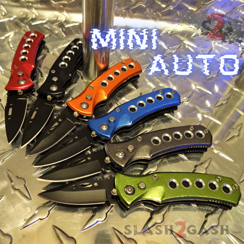 Mini Automatic Knife Cali Legal Switchblade w/ Safety - Asst. colors Knife-Auto - Tophatter Daily Deals