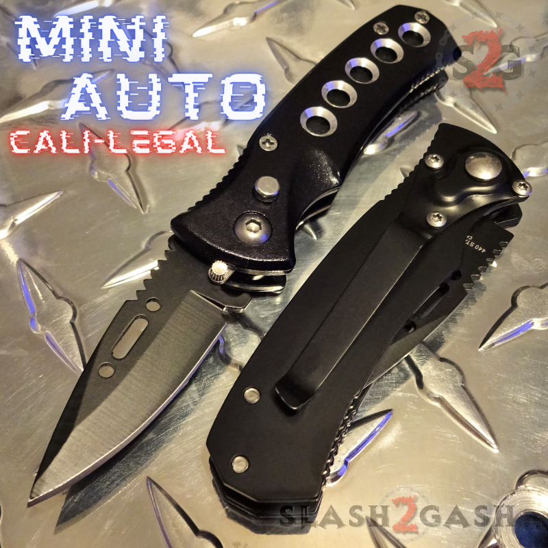 Mini Automatic Knife Cali Legal Switchblade w/ Safety - Asst. colors Knife-Auto - Tophatter Daily Deals