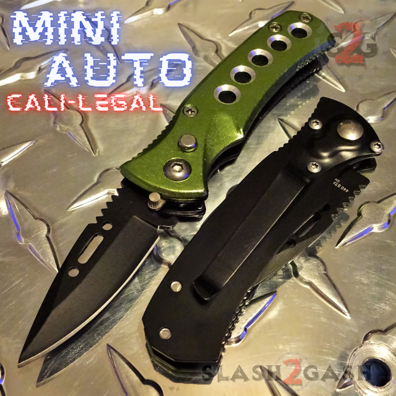 Mini Automatic Knife Cali Legal Switchblade w/ Safety - Asst. colors Knife-Auto - Tophatter Daily Deals