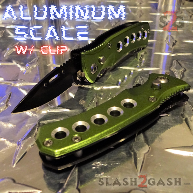 Mini Automatic Knife Cali Legal Switchblade w/ Safety - Asst. colors Green Knife-Auto - Tophatter Daily Deals