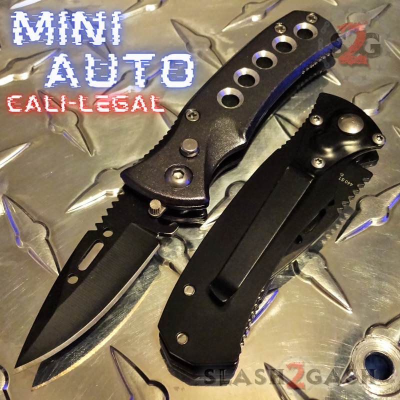 Mini Automatic Knife Cali Legal Switchblade w/ Safety - Asst. colors Knife-Auto - Tophatter Daily Deals