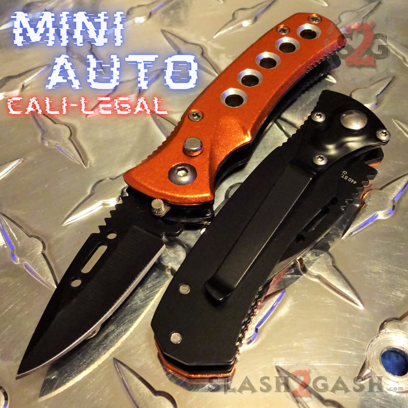 Mini Automatic Knife Cali Legal Switchblade w/ Safety - Asst. colors Knife-Auto - Tophatter Daily Deals