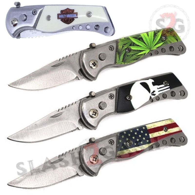 Small Switchblade Automatic Knife w/ Safety Lock - Asst. colors Knife-Auto - Tophatter Daily Deals