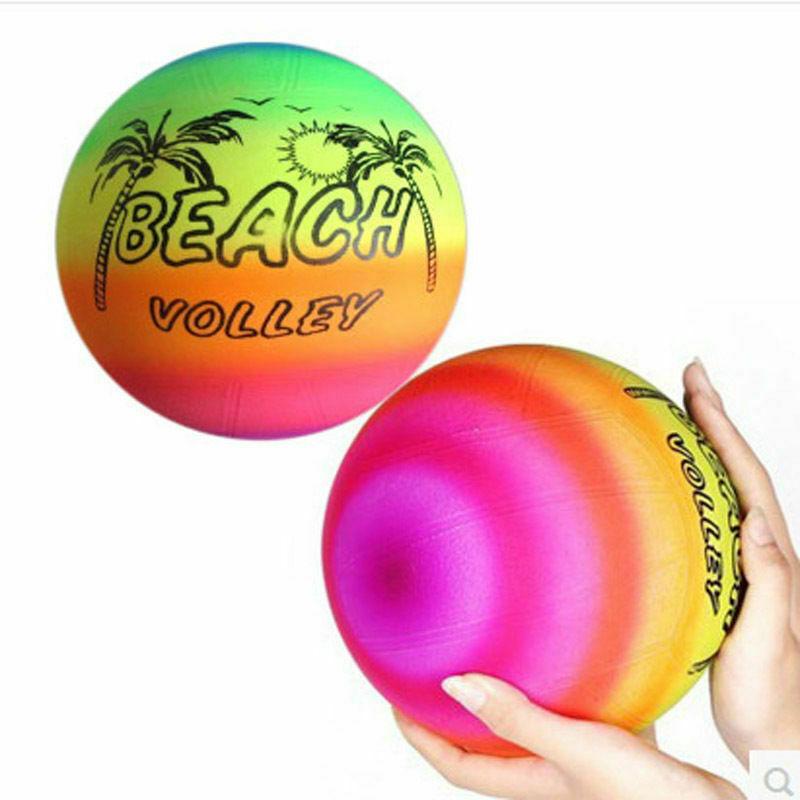 Inflatable Beach Ball - Outdoor Beach Volley Ball Pool Ball Rainbow Sports & Outdoor - Tophatter Daily Deals