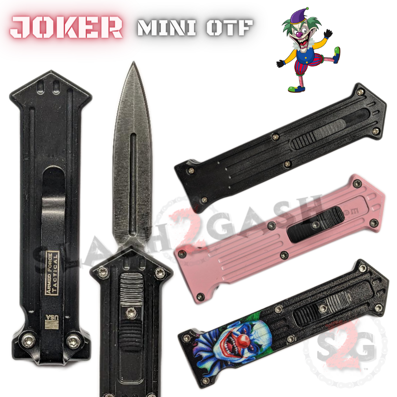 JOKER Mini OTF Knife Small Auto Switchblade Dagger - Asst. colors Knife-OTF - Tophatter Daily Deals