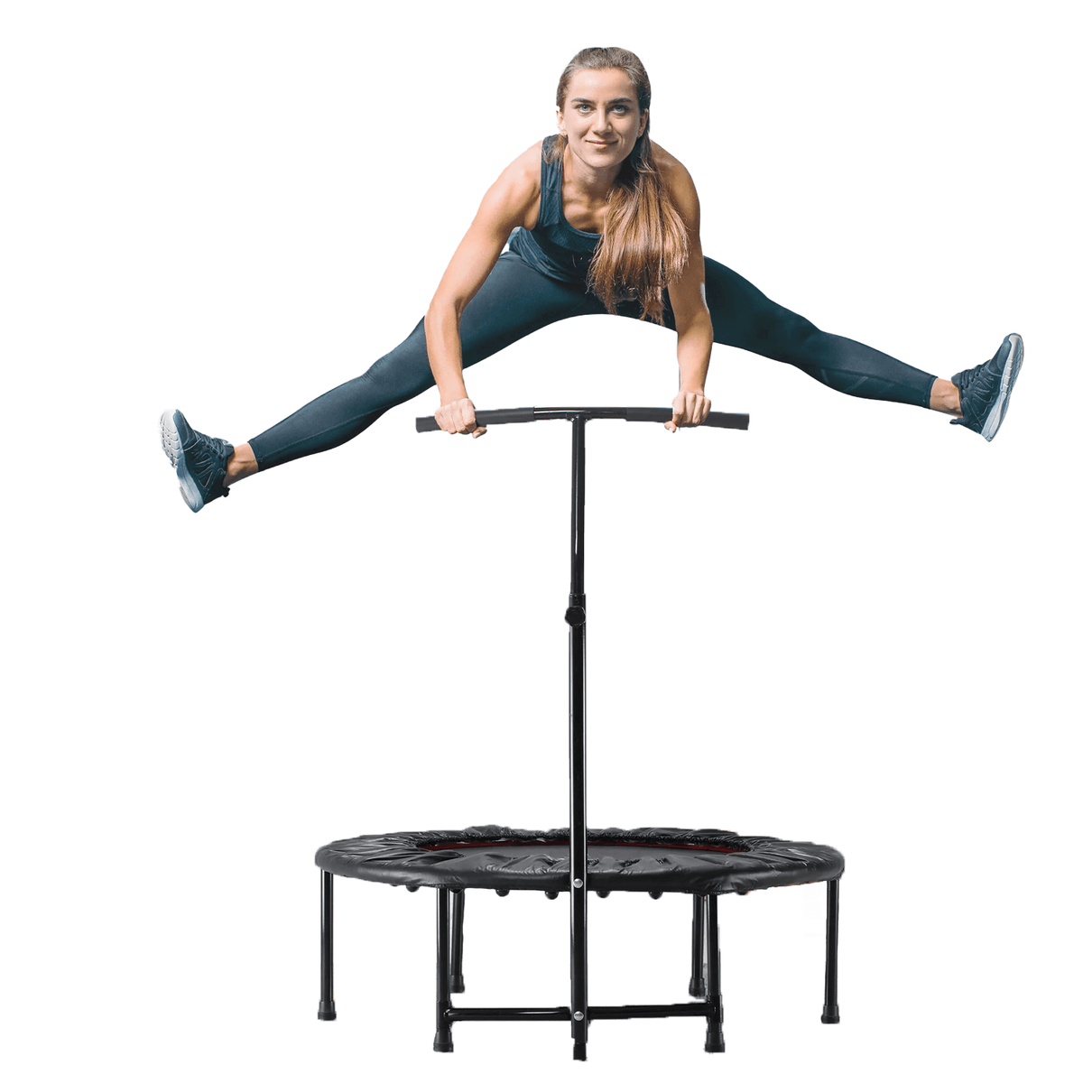 Mini Trampoline With Handle - 40'' Mini Trampoline, Rebounder Jumper w/ Handle Fitness - Tophatter Daily Deals