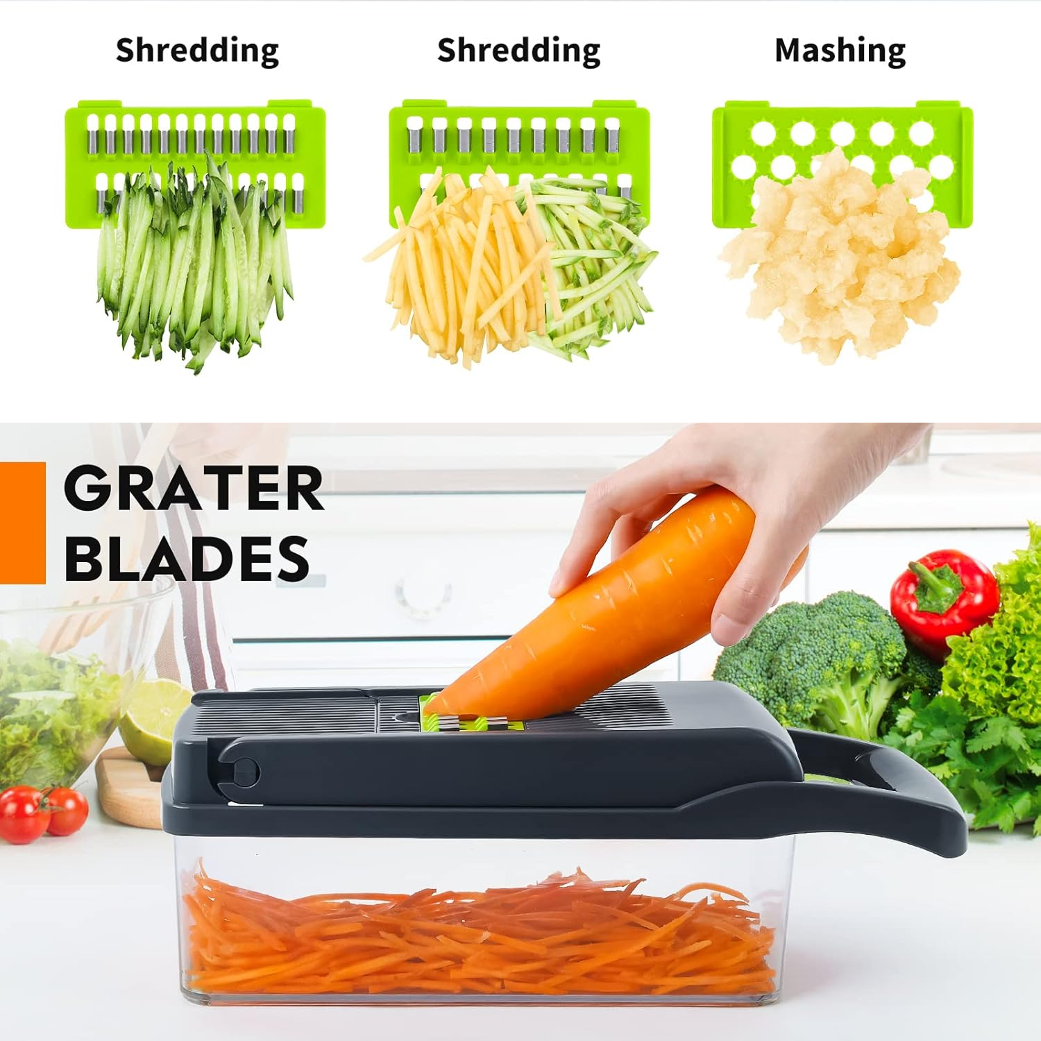 Vegetable Food Chopper – 16 in 1 Vegetable Chopper Fruit Salad Mandolin Slicer Food Dicer Cutter Peeler Chopper Tool - Tophatter Daily Deals