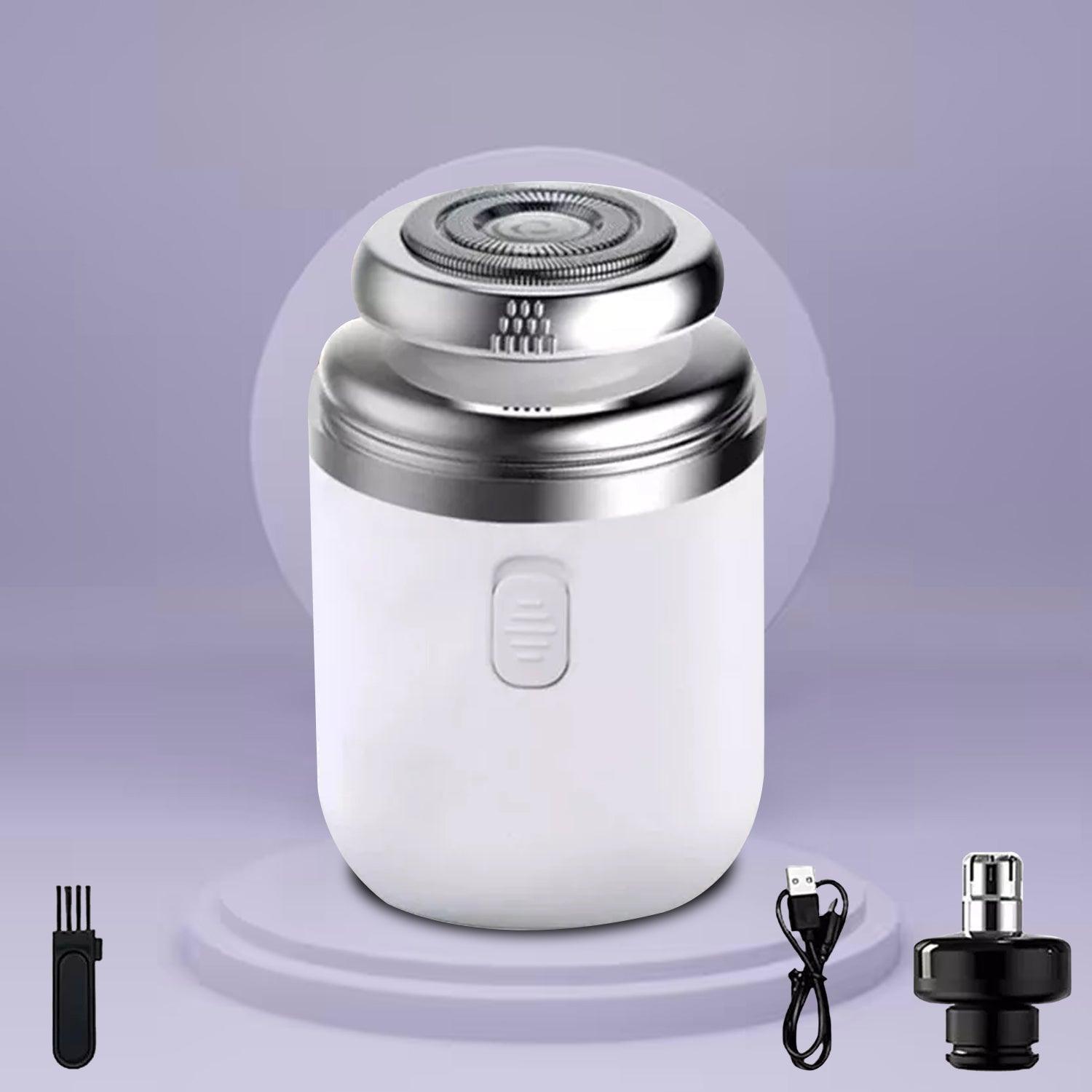 Mini Electric Shaver - Portable 2-in-1 Washable Capsule Beard Razor with Automatic Function White Electronic - Tophatter Daily Deals