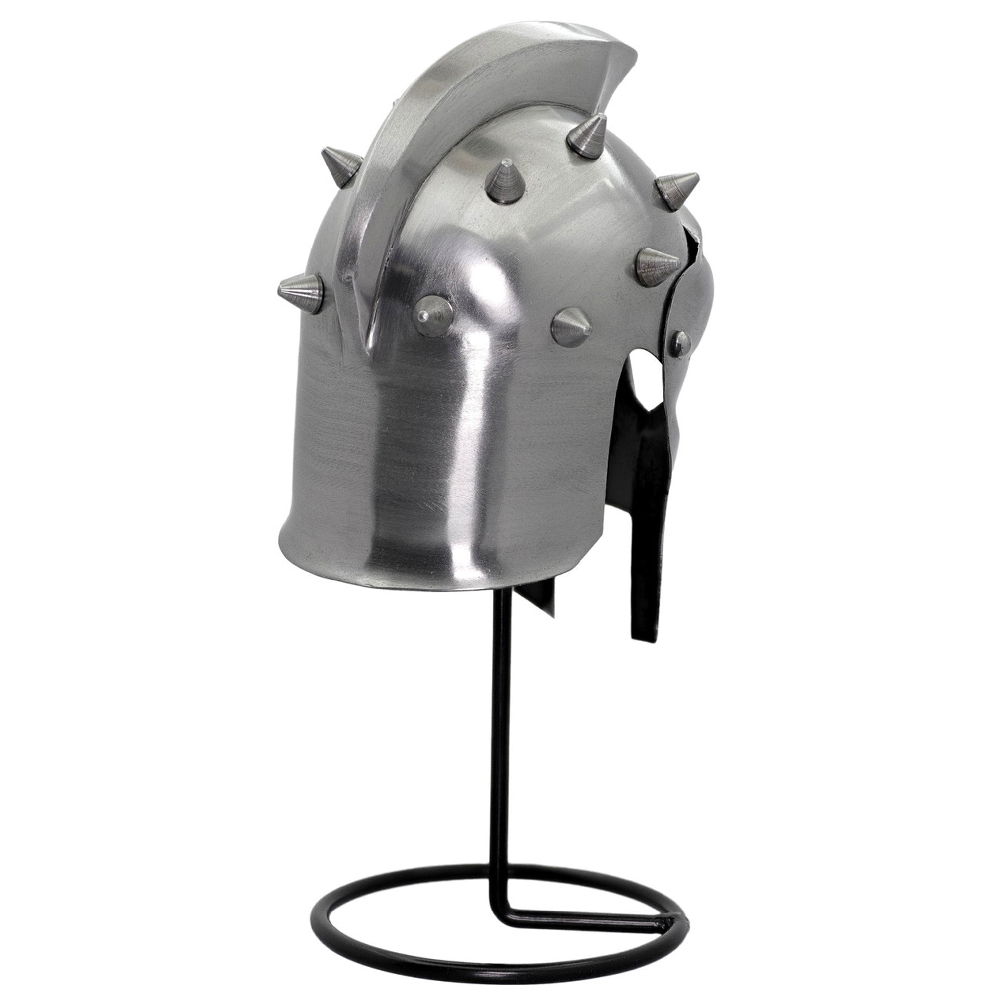 Miniature Roman Gladiator Maximus Helmet Display With Stand Helmet - Tophatter Daily Deals