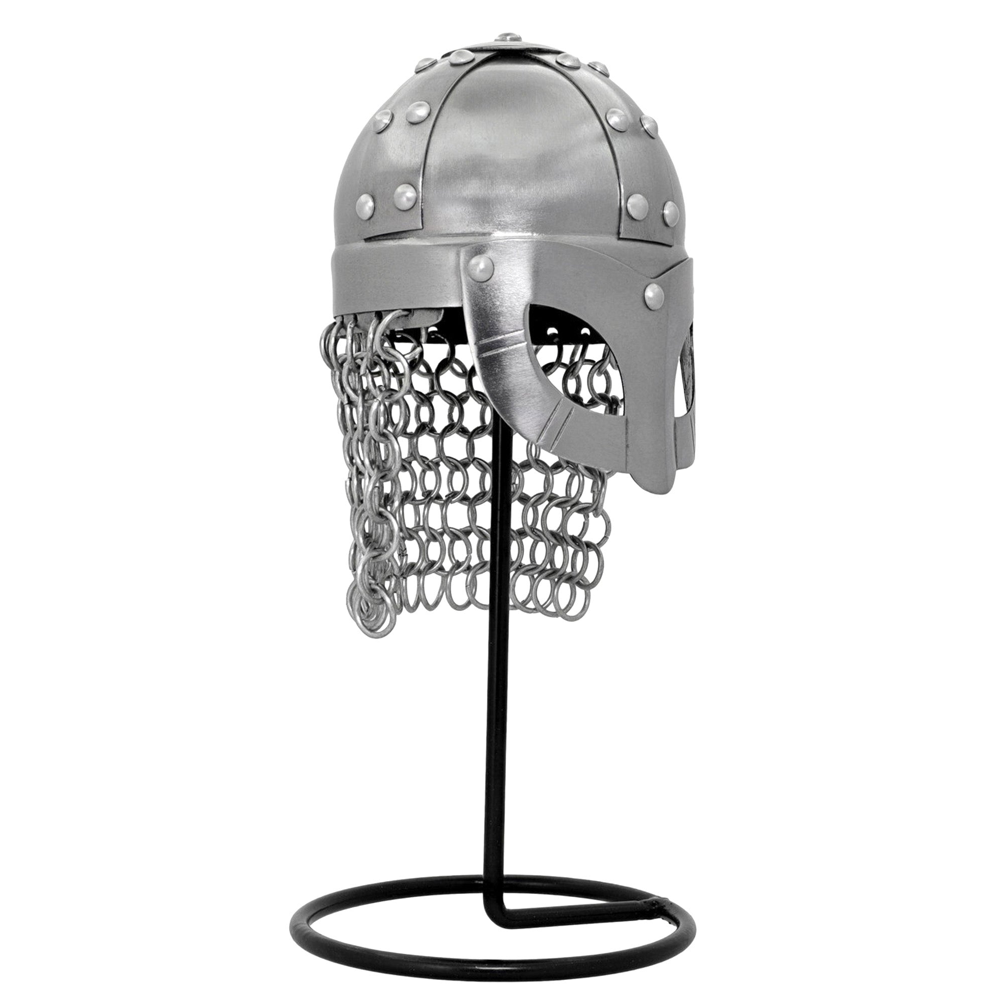 Miniature Viking Combat Helmet Display With Stand Helmet - Tophatter Daily Deals