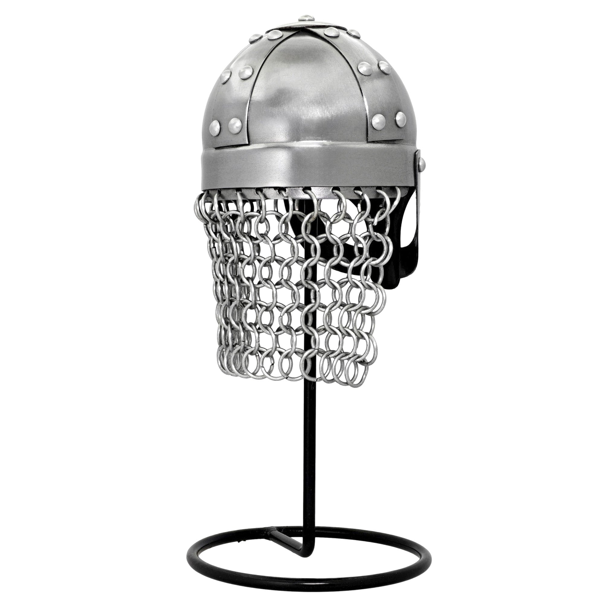 Miniature Viking Combat Helmet Display With Stand Helmet - Tophatter Daily Deals