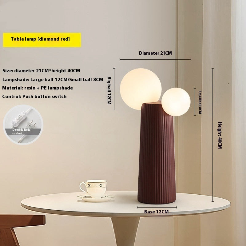 Minimalist Cactus Table Lamp Diamond Red Table Lamp - Tophatter Daily Deals