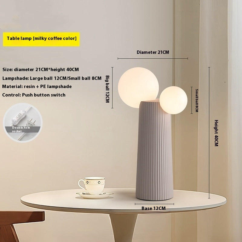 Minimalist Cactus Table Lamp Milk Coffee Color Table Lamp - Tophatter Daily Deals