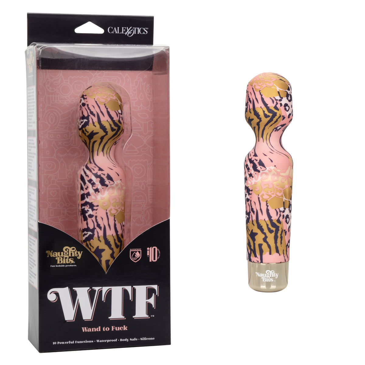 Naughty Bits WTF Wand to Fuck Pink and Gold Flexible Silicone Personal Massager - Waterproof > Sex Toys > Mini Massagers - Tophatter Daily Deals