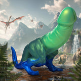 Jurassic Cock Dinosaur Silicone Dildo (Green) – 5 Inch Insertable Thick Curved Dildo > Dildos > Fantasy - Tophatter Daily Deals