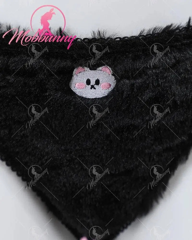 Mobbunny Women's Kawaii Homewear Sexy Lingerie Set Plush Cat Paw Three-Point Top and Panty with Skirt Choker - Tophatter Daily Deals