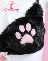 Mobbunny Women's Kawaii Homewear Sexy Lingerie Set Plush Cat Paw Three-Point Top and Panty with Skirt Choker - Tophatter Daily Deals