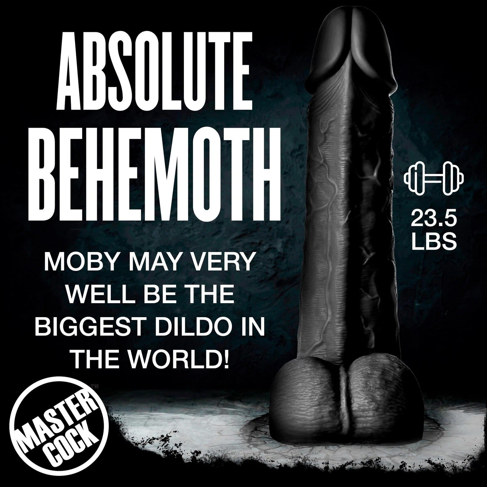Moby Huge 2 Foot Tall Super Dildo - Black - Tophatter Daily Deals