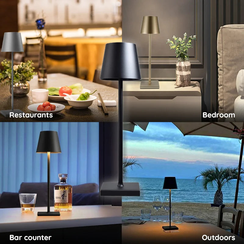 Rechargeable LED Wireless Table Lamp IP65 Outdoor Indoor - Tophatter Daily Deals