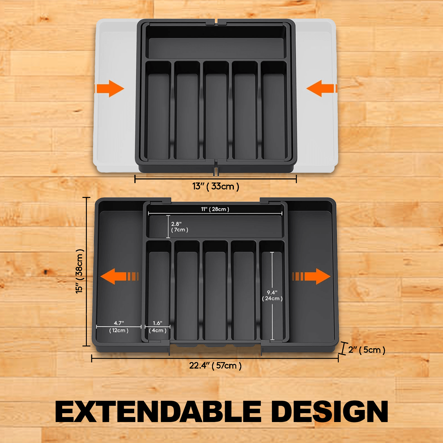 Cutlery Tray For Drawer - Extendable Drawer Organiser Insert For Kitchen Utensils Storage Household - Tophatter Daily Deals