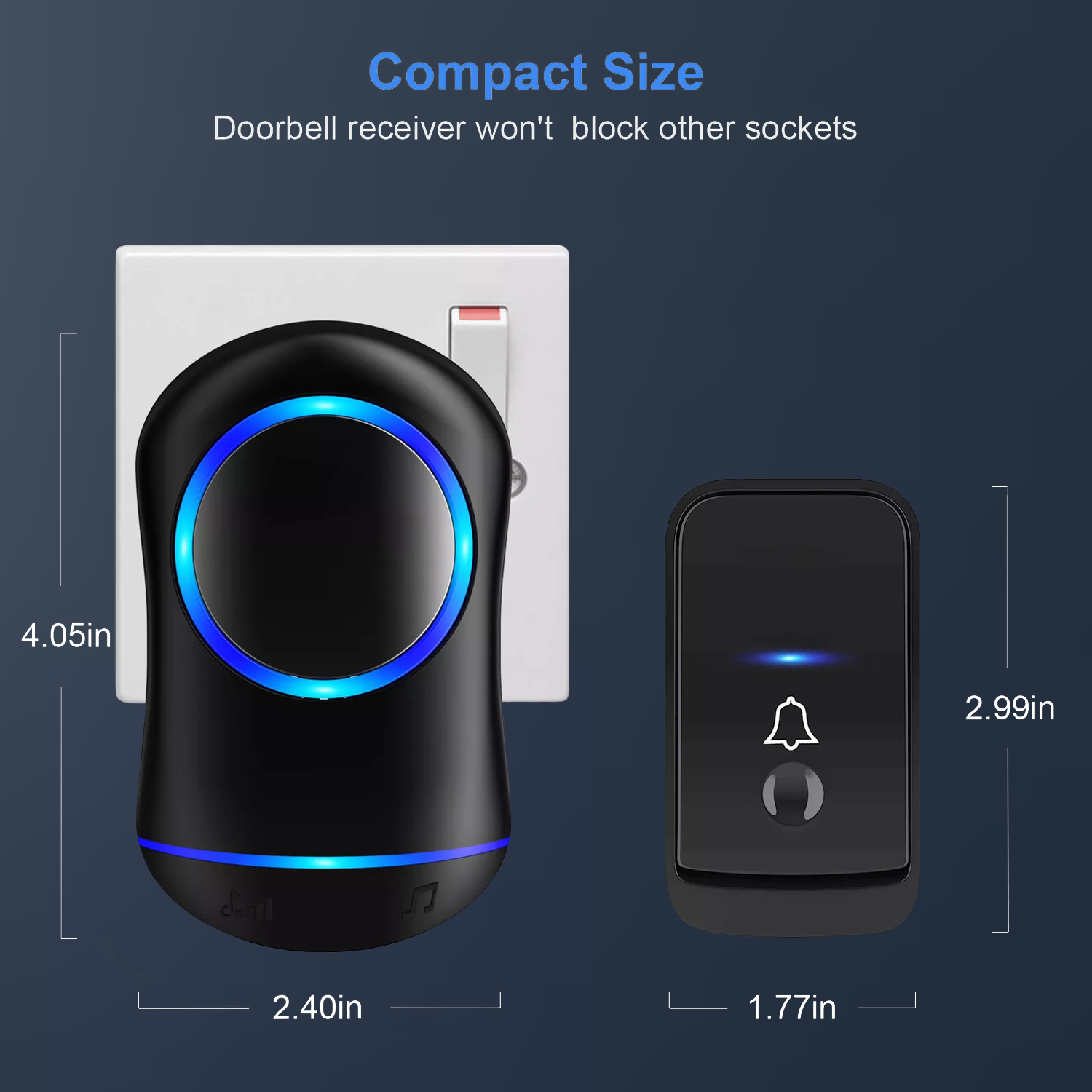 Wireless Door Bell – Waterproof 1000ft Long Range Plug in Home Cordless Doorbell 1 Transmitter + 2 Receiver Wireless Door Bell - Tophatter Daily Deals