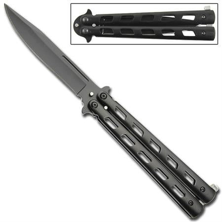 Angel Butterfly Knife Black Folding Balisong Knife-Balisong - Tophatter Daily Deals