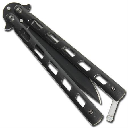Angel Butterfly Knife Black Folding Balisong Knife-Balisong - Tophatter Daily Deals