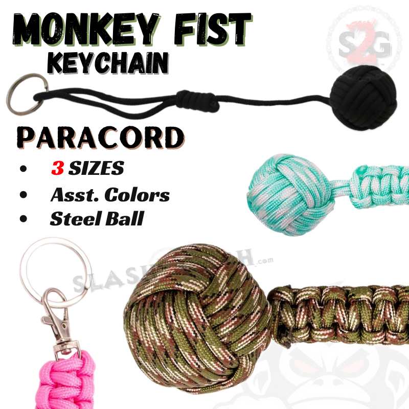 Monkey Fist Self Defense Survival Keychain Paracord - Assorted Colors SD-KeyChain - Tophatter Daily Deals