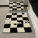 Monochrome Splatter Prints Checkered Mat Rugs - Tophatter Daily Deals