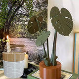 Monstera Deliciosa Coaster Set Dark Green With Printing Basin Decor - Tophatter Daily Deals