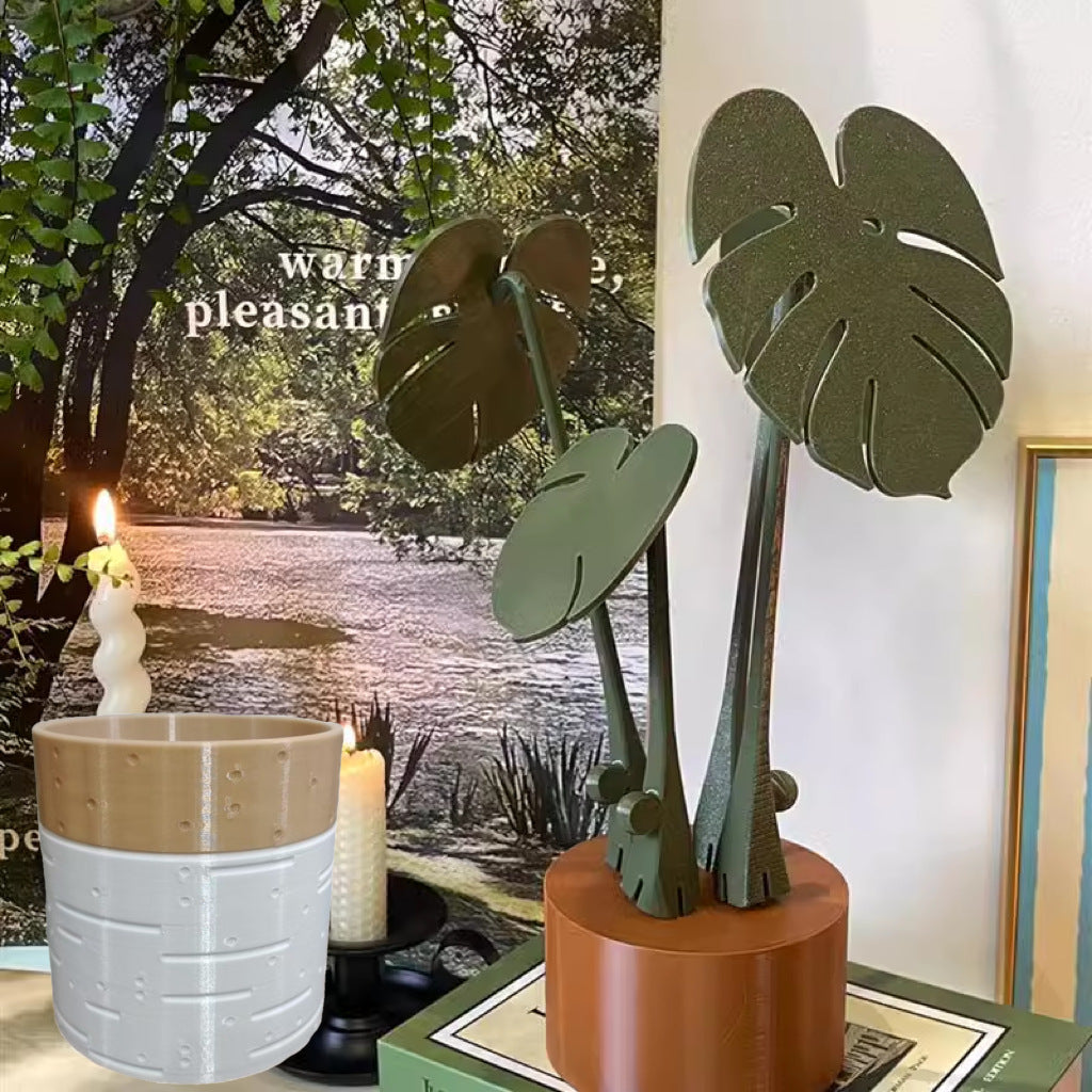 Monstera Deliciosa Coaster Set Dark Green With Printing Basin Decor - Tophatter Daily Deals