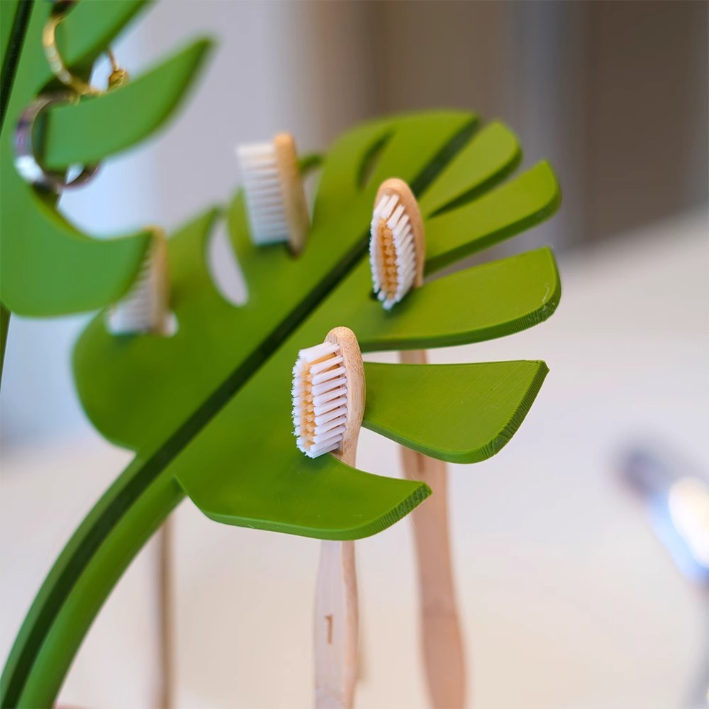 Monstera Toothbrush and Toiletries Holder Toiletries Holder - Tophatter Daily Deals