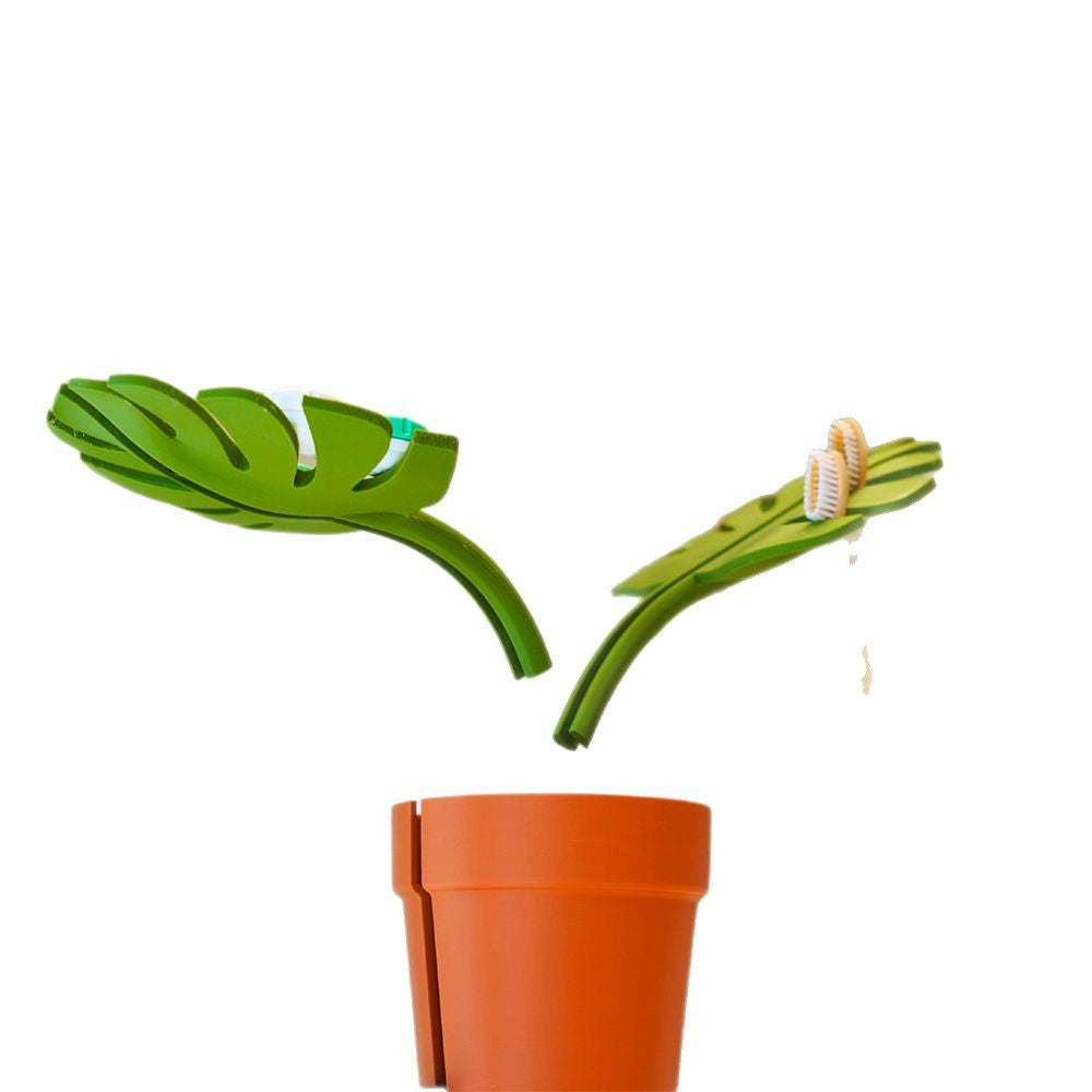Monstera Toothbrush and Toiletries Holder Toiletries Holder - Tophatter Daily Deals