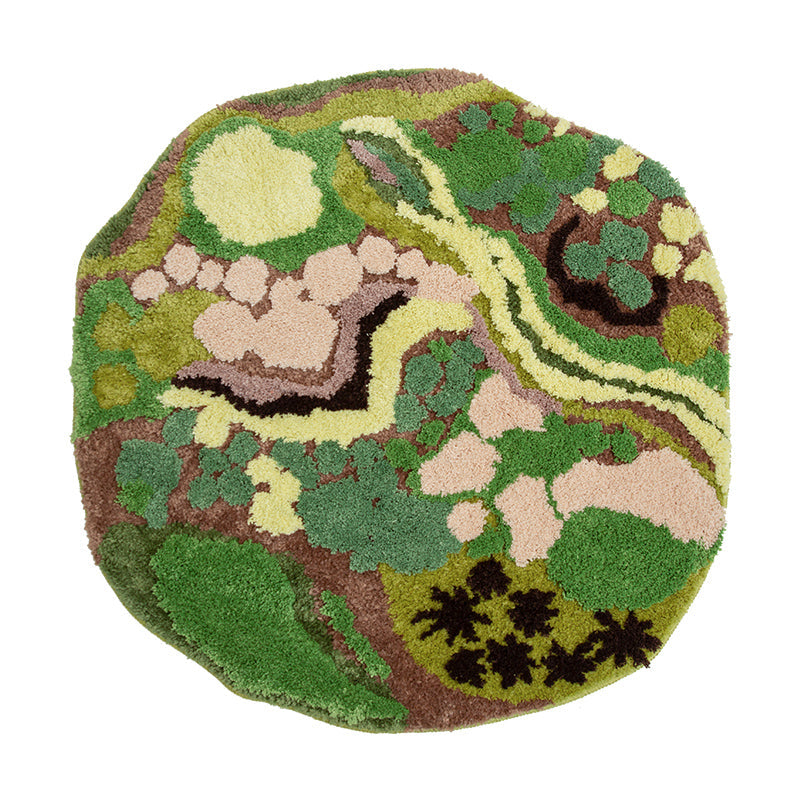 Moss Tufted Room Rug Circular Moss Rugs - Tophatter Daily Deals
