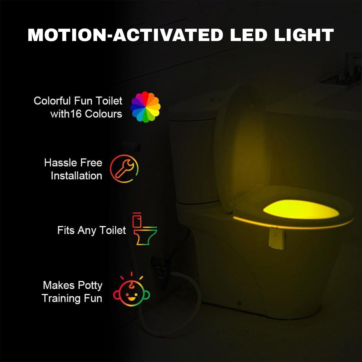 Toilet Sensor Light - RGB Multicolor Toilet Motion Activated Sensor LED Bathroom Seat Night Lamp Home - Tophatter Daily Deals