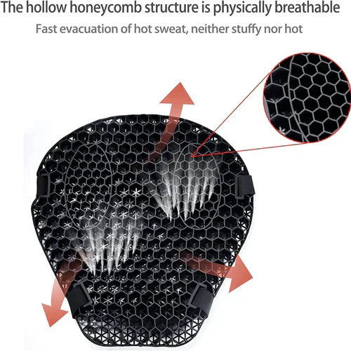 Motorcycle Gel Seat Pad Honeycomb Petal Design Long Ride - Tophatter Daily Deals